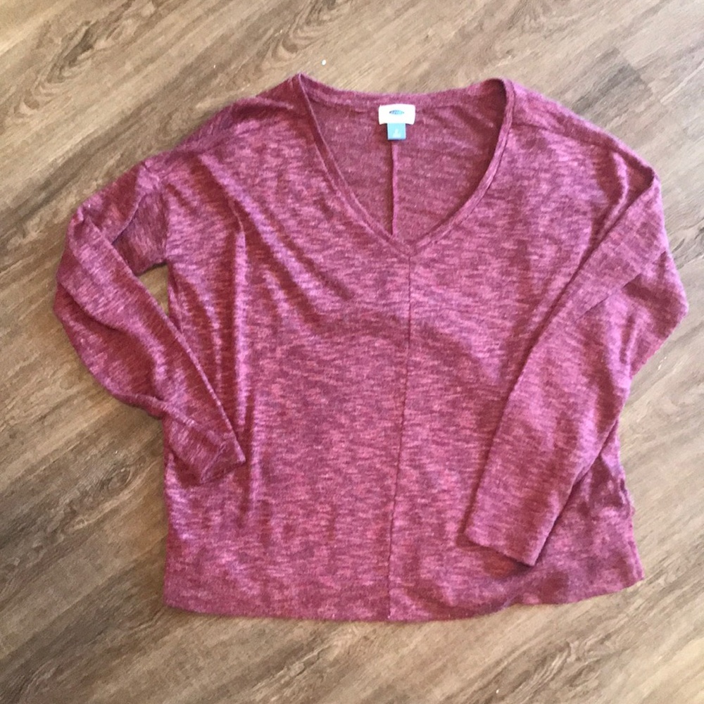 Rust V-neck Lightweight Sweater
